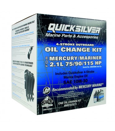 Kit Cambio de Aceite 75/90/115 HP EFI 2.1L 10W30 Mercury Quicksilver 8M0107511